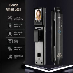 B-Tech V14 Akıllı Kilit Yüz Tanıma-Parmak İzi-Tuş Takımı-Kart Okuyucu Tuya