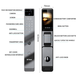 B-Tech V20 Akıllı Kilit Yüz Tanıma-Parmak İzi-Tuş Takımı-Kart Okuyucu Tuya